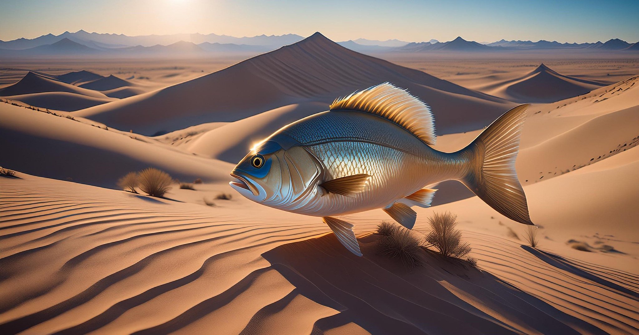 沙漠行走:鱼类的新挑战,鱼穿越沙漠的壮丽冒险,大自然奇妙之处