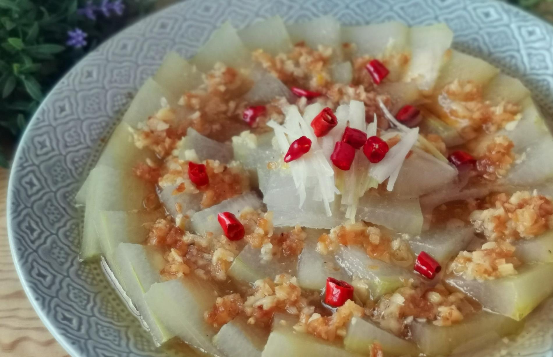 冬季,这才是冬瓜最好吃的做法,清淡味美颜值高,给肉都不换|冬瓜|蒜蓉