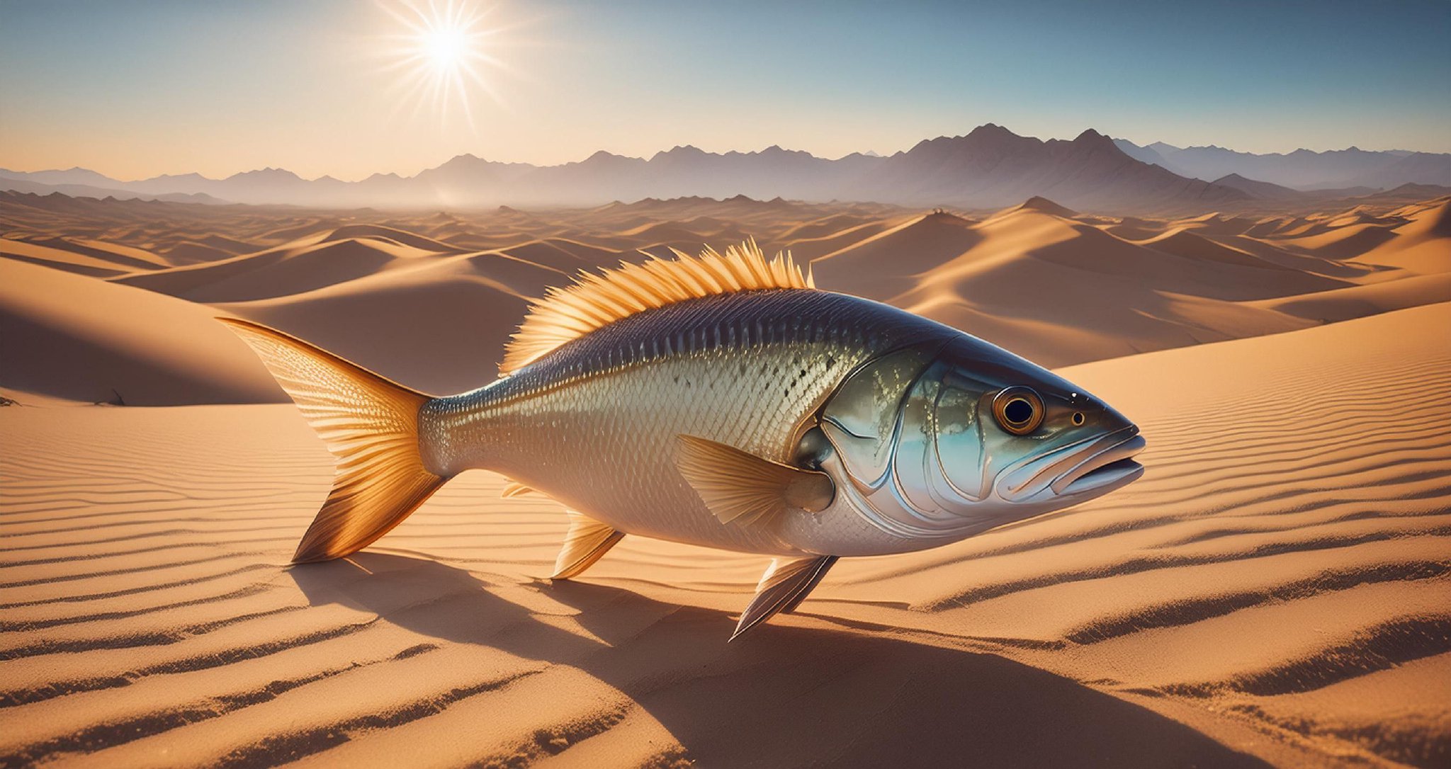 沙漠行走:鱼类的新挑战,鱼穿越沙漠的壮丽冒险,大自然奇妙之处
