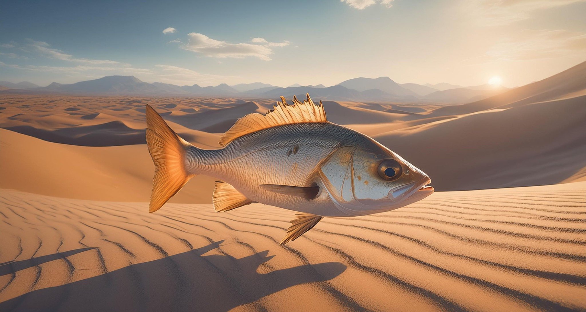 沙漠行走:鱼类的新挑战,鱼穿越沙漠的壮丽冒险,大自然奇妙之处