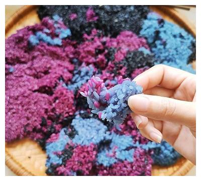 七彩糯米饭纯植物染色的糯米饭