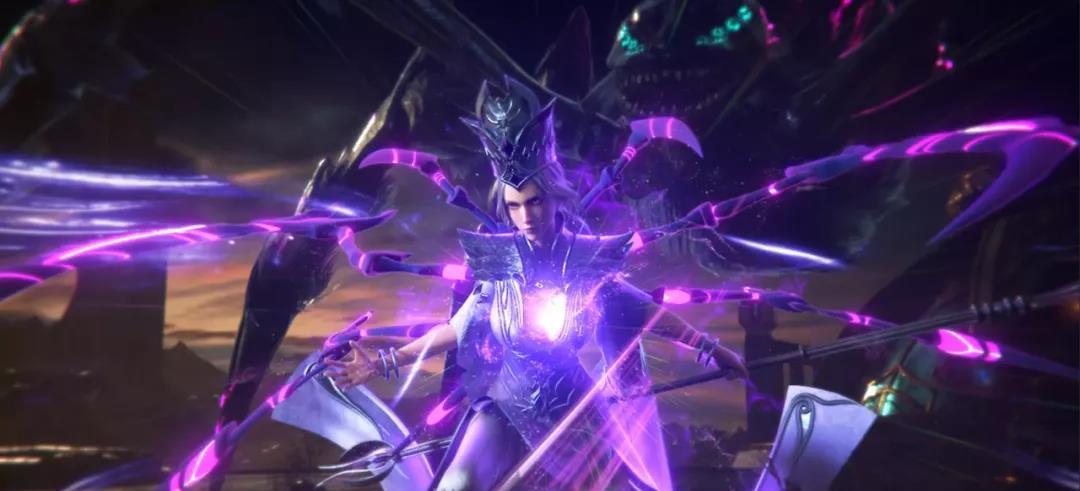 斗罗强者的成神造型唐三一黑一白对比强烈比比东紫衣银发绝美