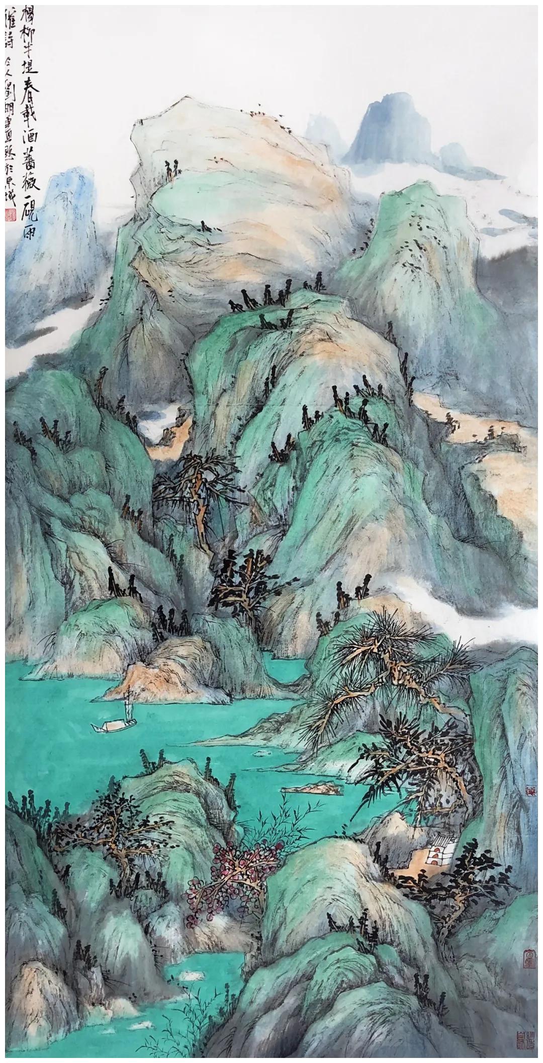 1947年用小青绿绘就的《仿赵大年湖山清夏图》受到了各路藏家的追捧