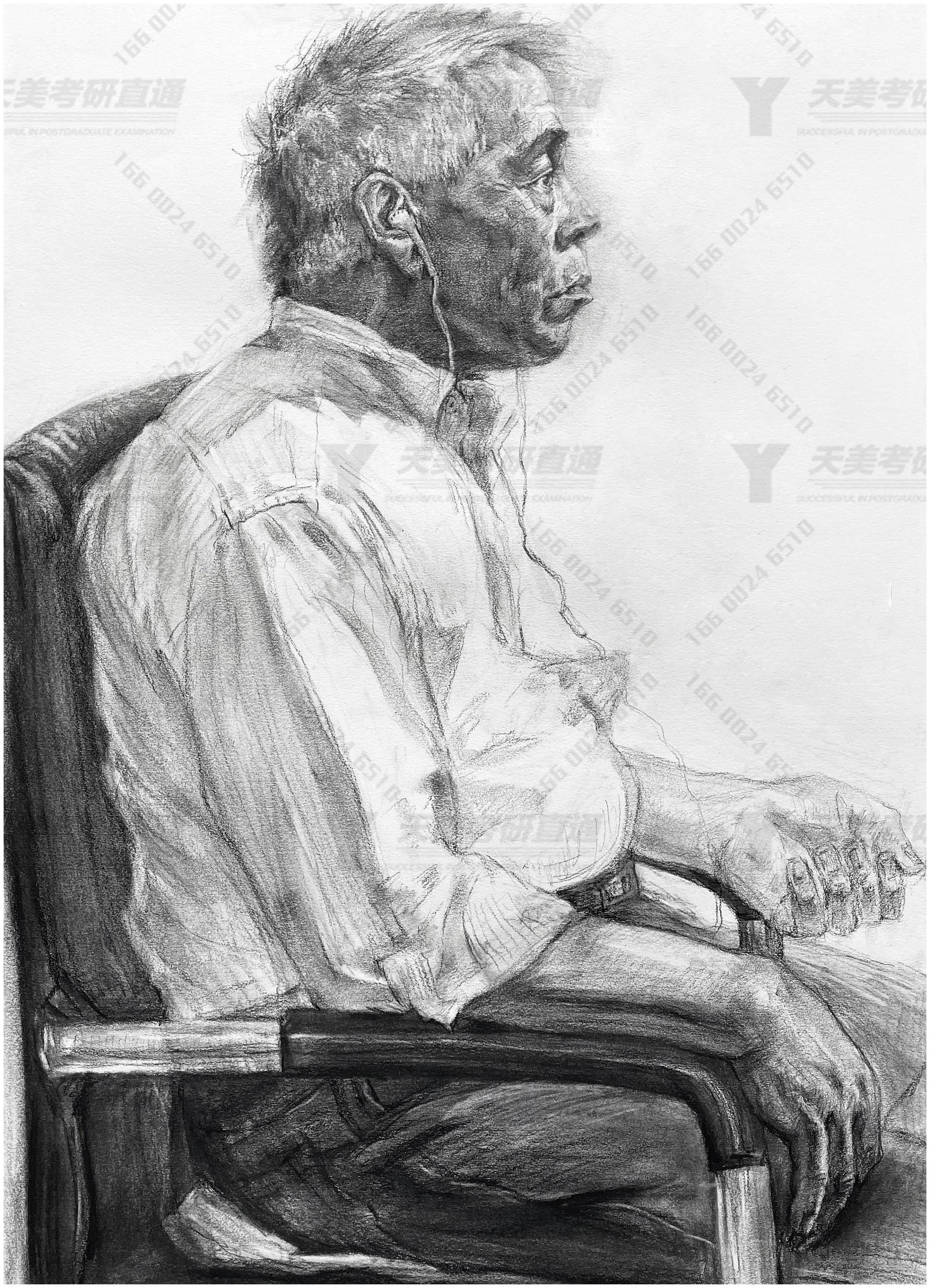 分享来自天美考研直通的高分素描人像三