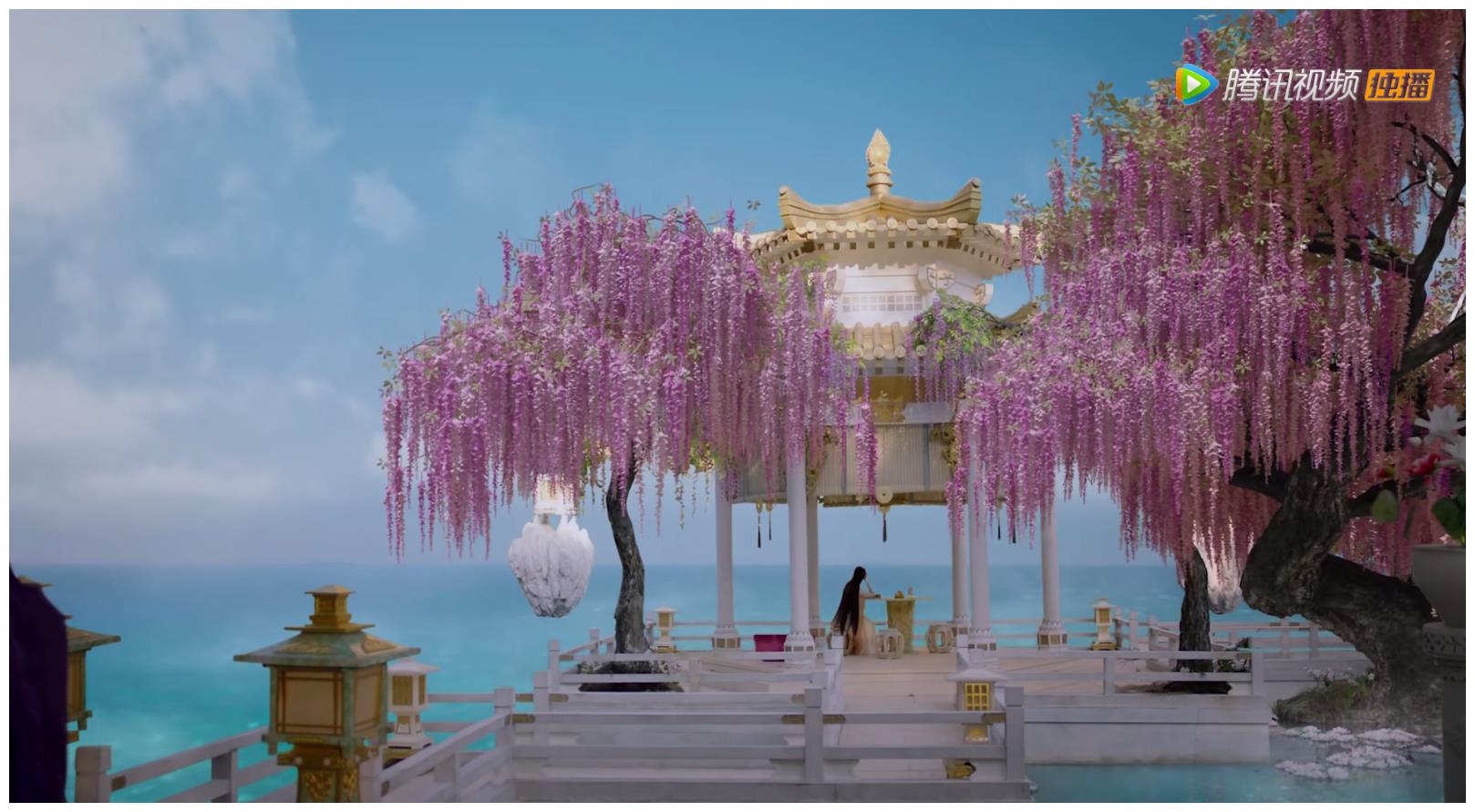 枕上书,香蜜和青云志撞景色了,同样的紫藤花树,不同