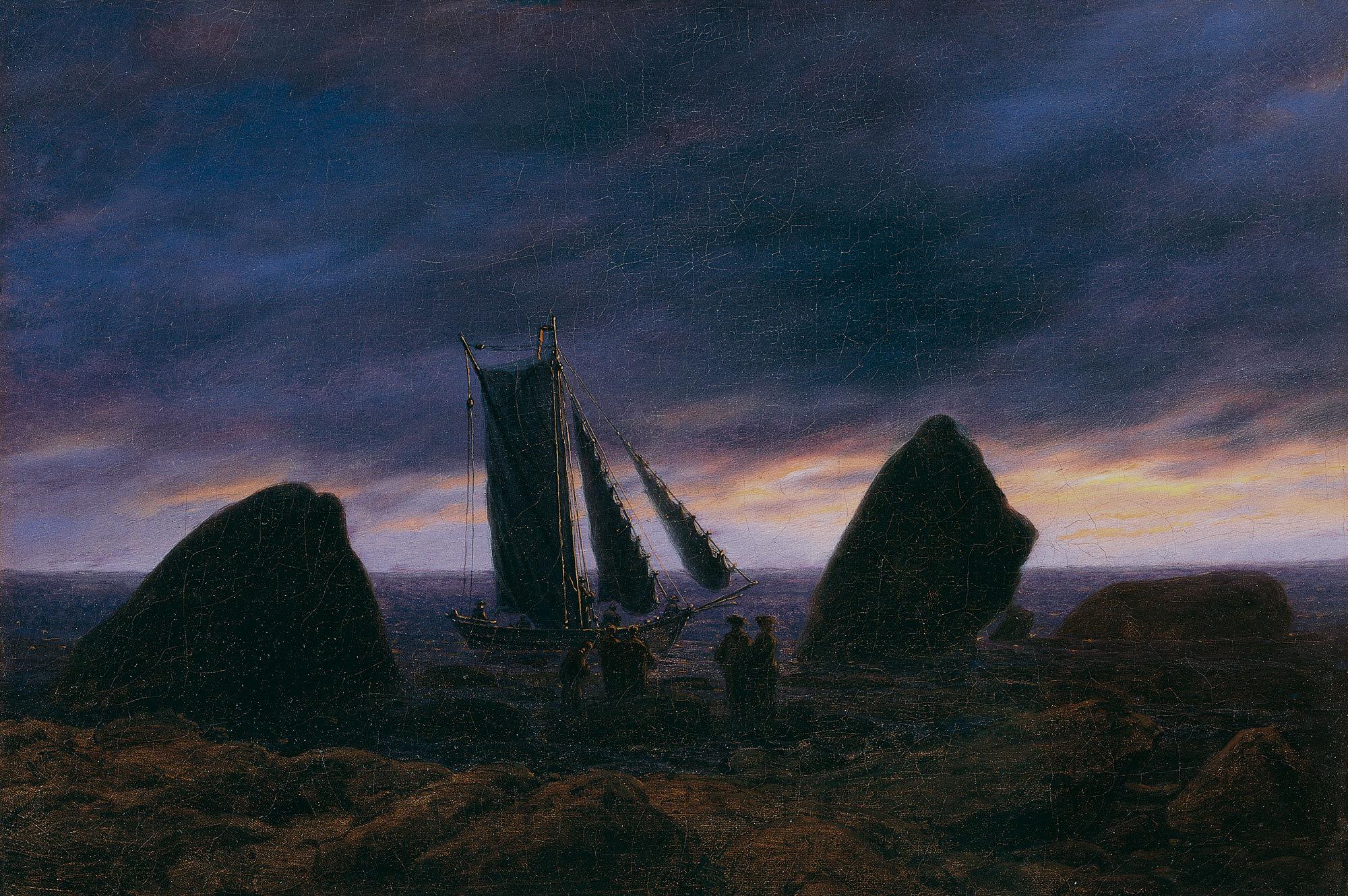 渔船画:出海,归来,靠岸-大卫·弗里德里希|美术作品