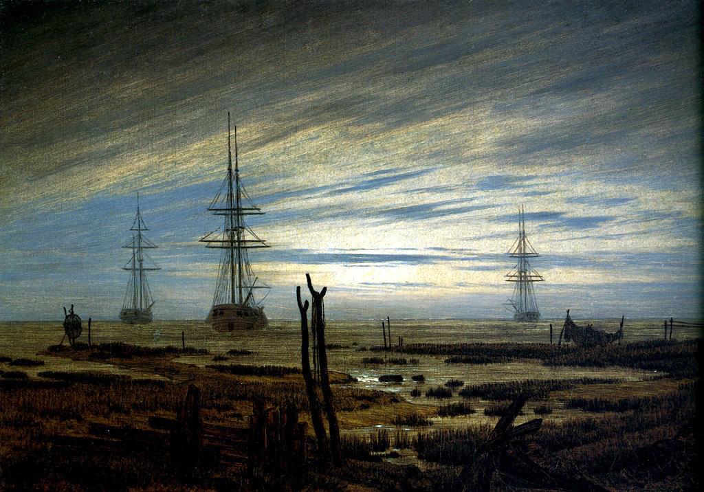 渔船画:出海,归来,靠岸-大卫·弗里德里希|美术作品