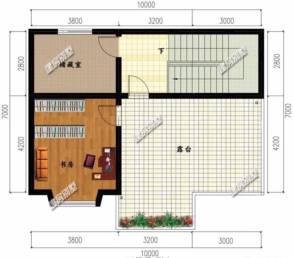 3栋进深7米左右的农村别墅,第一栋客厅挑空,第二栋外形对称