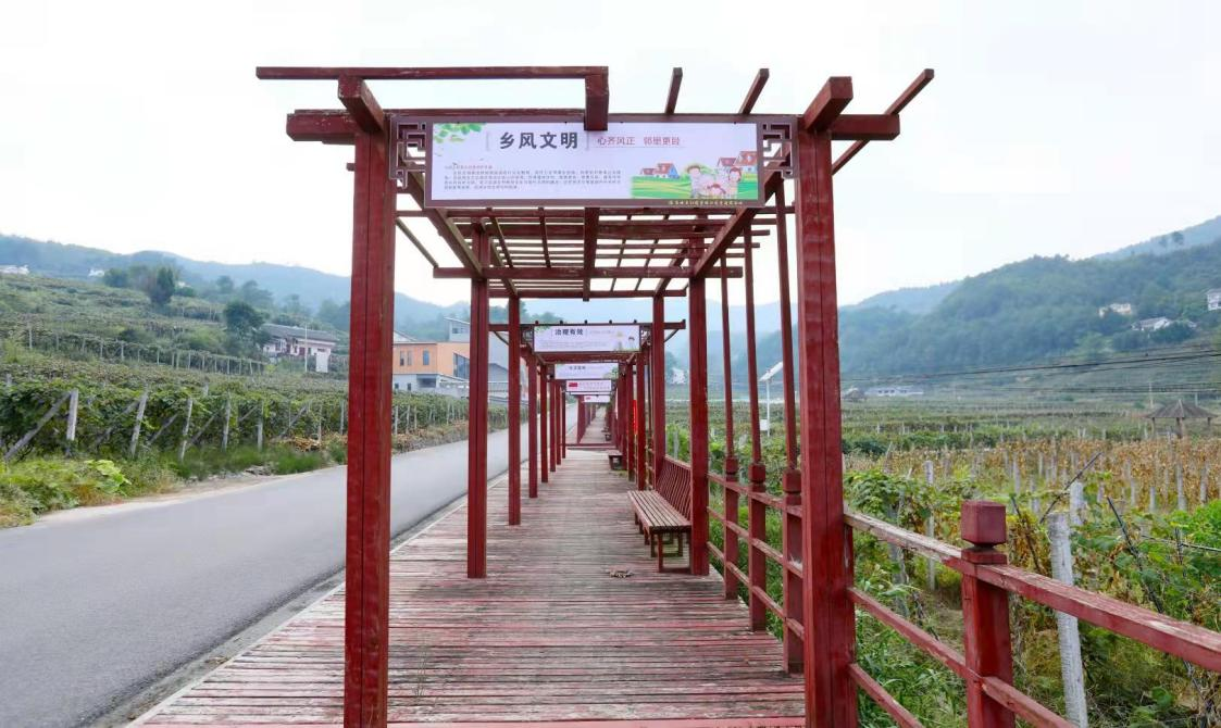 大寨村葡萄文化长廊修缮息烽县政法驻村干部助力乡村振兴建设