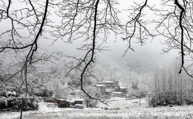 伴随着2022年的首场降雪,南漳县李庙镇石桩河村也披上了厚厚的白衣裳