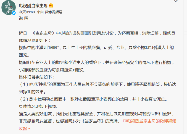 于正，还猫来！《当家主母》被质疑毒死真猫，晒花絮以力证清白！休闲区蓝鸢梦想 - Www.slyday.coM