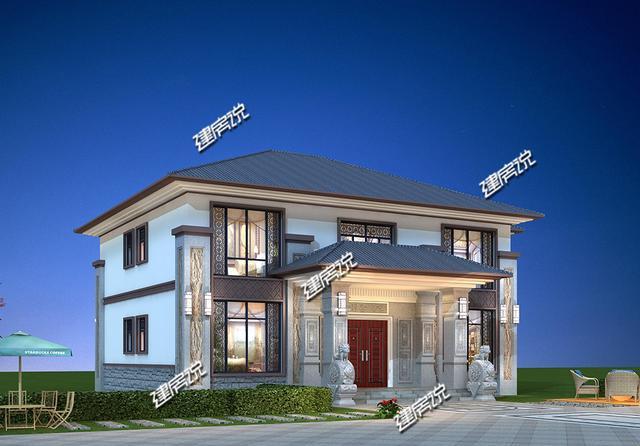 478米在农村建一栋精致典雅的新中式别墅,全家人住在一起,不