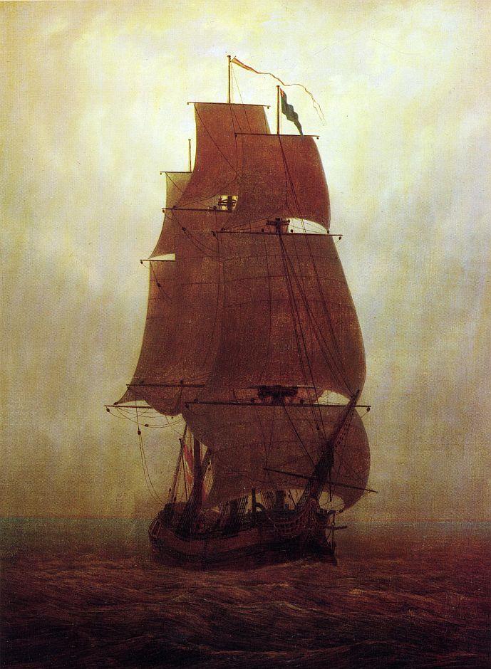 渔船画:出海,归来,靠岸-大卫·弗里德里希|美术作品