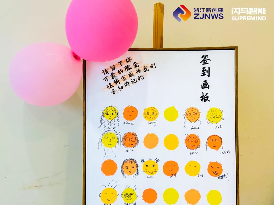 在正式开始互动前,参与者们需要在签到画板上绘制自己的简笔画像,向