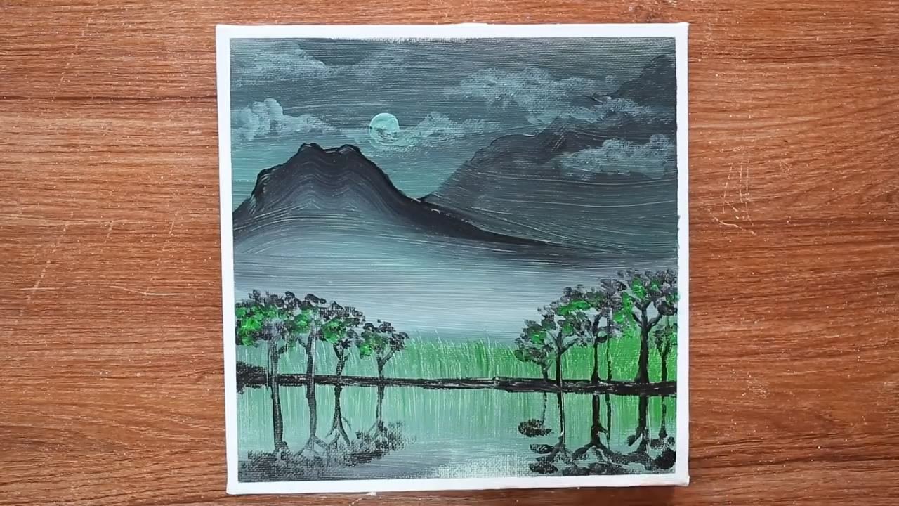 手工绘画小课堂,山林风景画的简单画法!