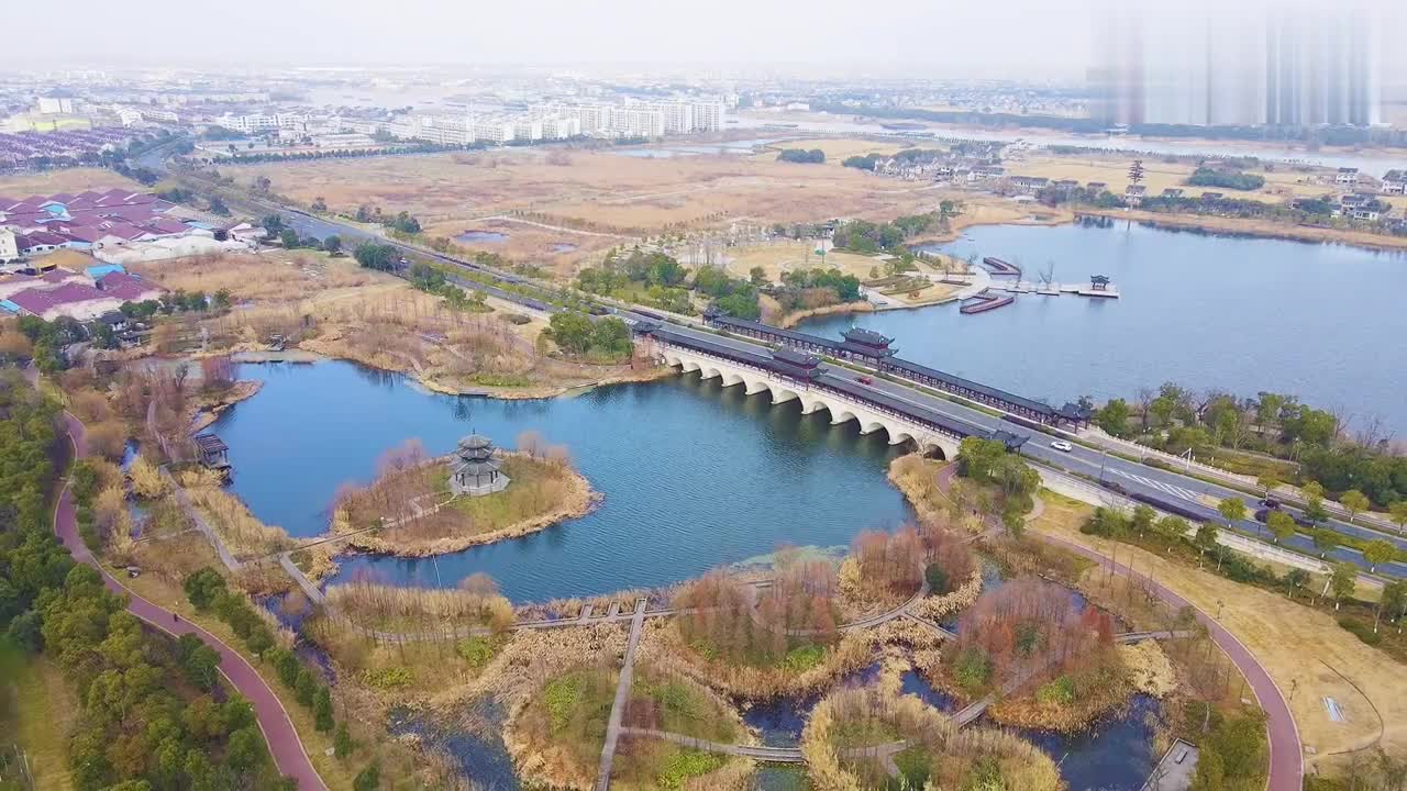长三角一体化示范区 汾湖 黎里镇 揽桥荡景区.