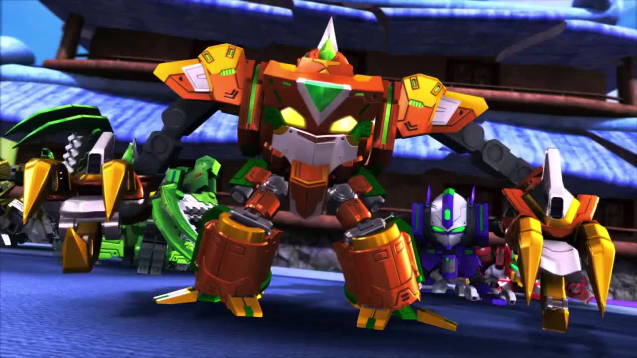 果宝特攻椰子尊解体升级长出一堆巨爪将爆浆火龙弹抓爆