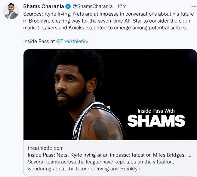 曝篮网和欧文续约陷入僵局,或进入自由市场,湖人快船随时开抢!休闲区蓝鸢梦想 - Www.slyday.coM 曝篮网和欧文续约陷入僵局,或进入自由市场,湖人快船随时开抢!休闲区蓝鸢梦想 - Www.slyday.coM