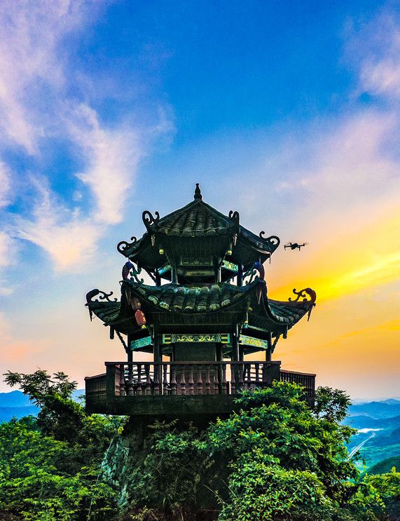 清新福建,南平建瓯,夕阳西下 云蒸霞蔚