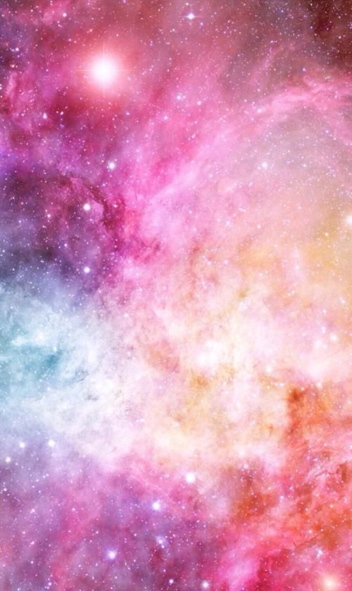 动漫美图:少女星空以及大海,粉色系梦幻唯美壁纸