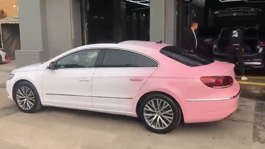 实拍:大众cc改装粉嫩渐变色车 综合搜索 - 新浪汽车