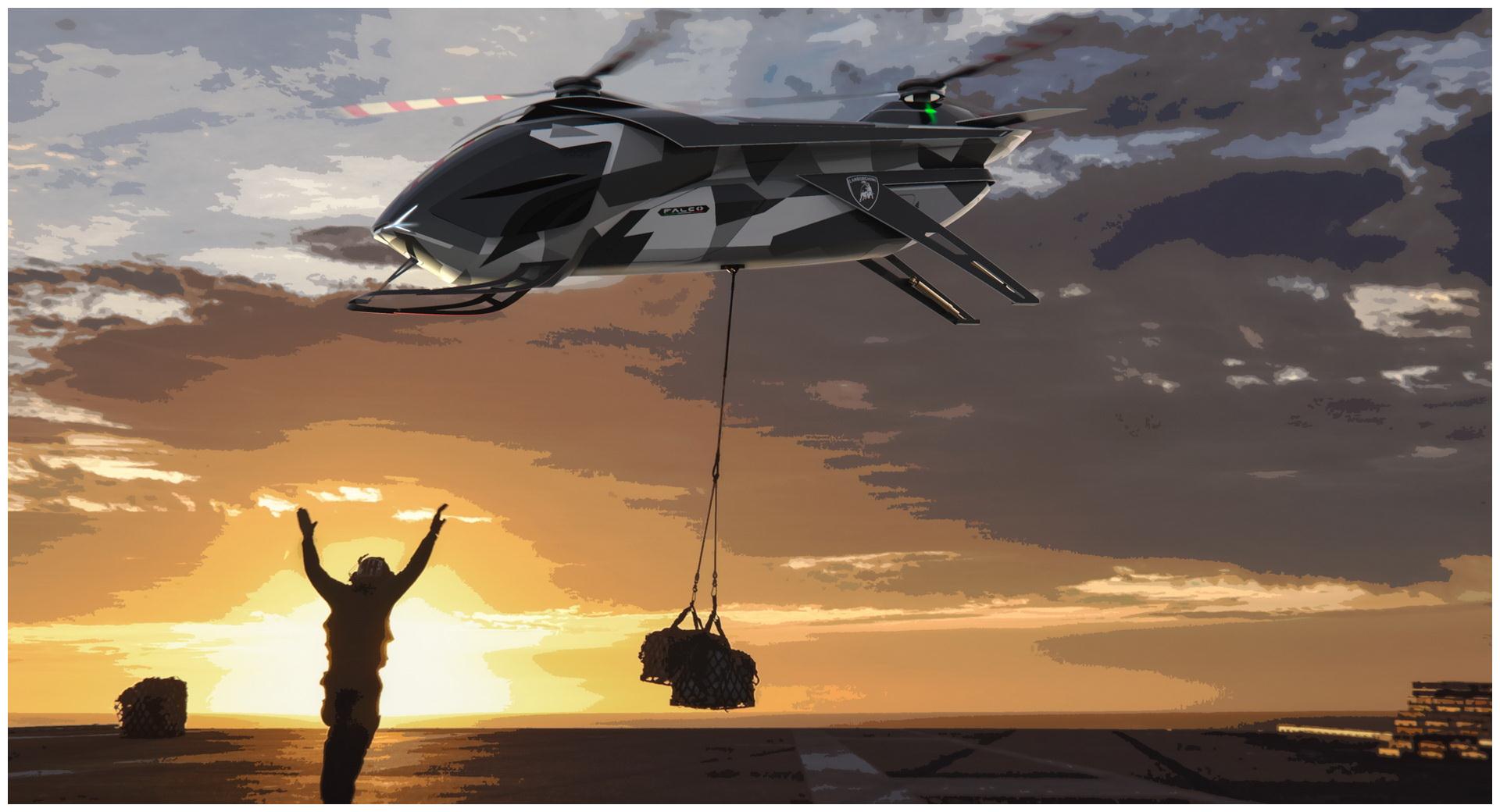 直升机界的兰博基尼falco直升机效果图像科幻电影里的道具