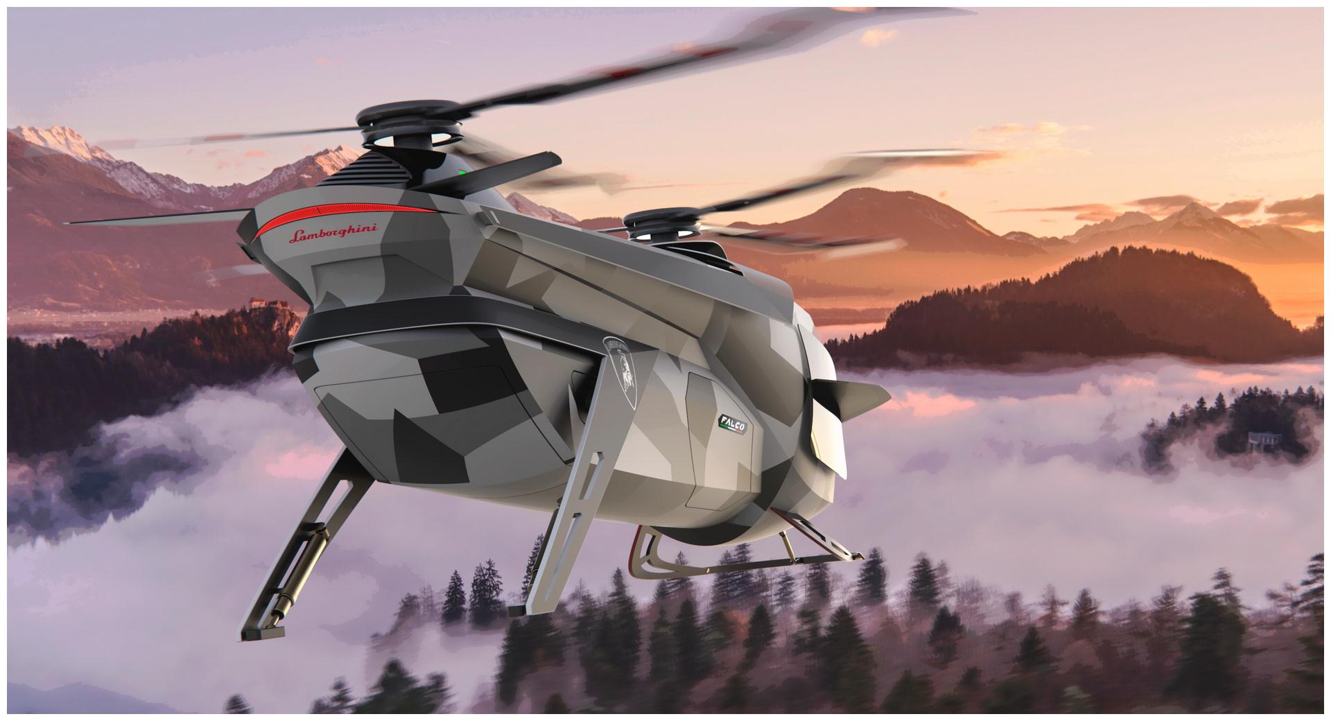 直升机界的兰博基尼falco直升机效果图像科幻电影里的道具