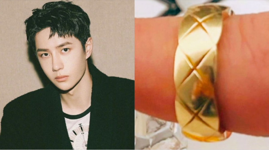 男星王一博近日晒出一张拿着戒指的照片,却被眼尖的网友发现倒映出一