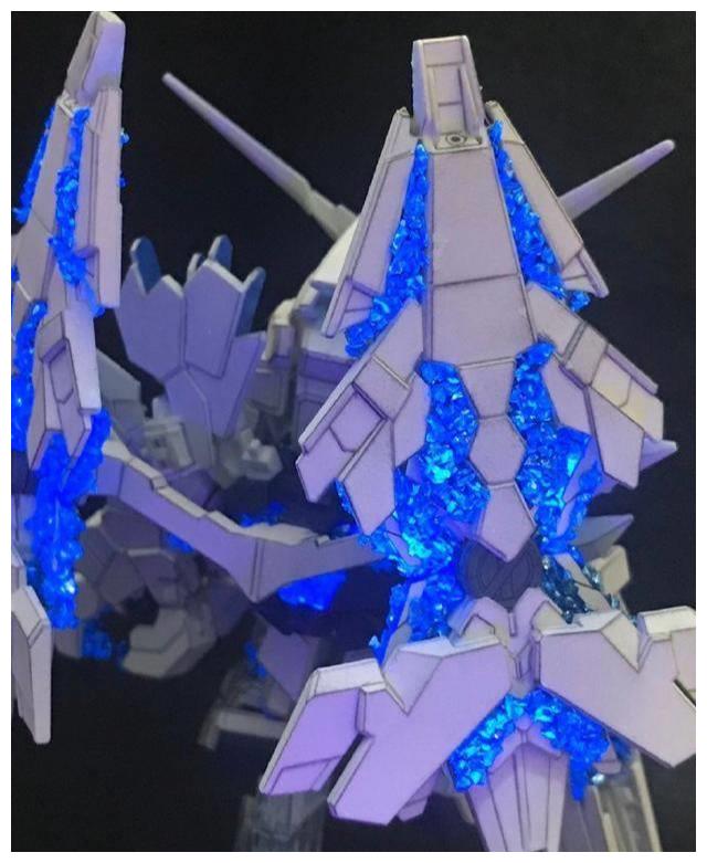 蓝色晶体精神力骨架sd独角兽高达