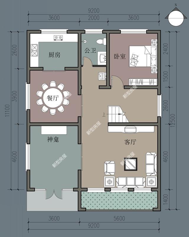 在农村长13米宽10米的土地上盖房该怎么设计