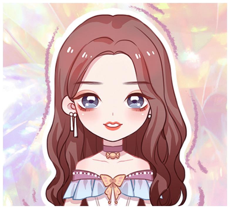 然后再看看张艺凡,张艺凡的q版头像就是将刘海都梳起来,露出了额头.