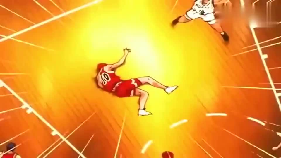 灌篮高手:樱木花道罚球线起跳扣篮,眼神让阿牧心惊胆战