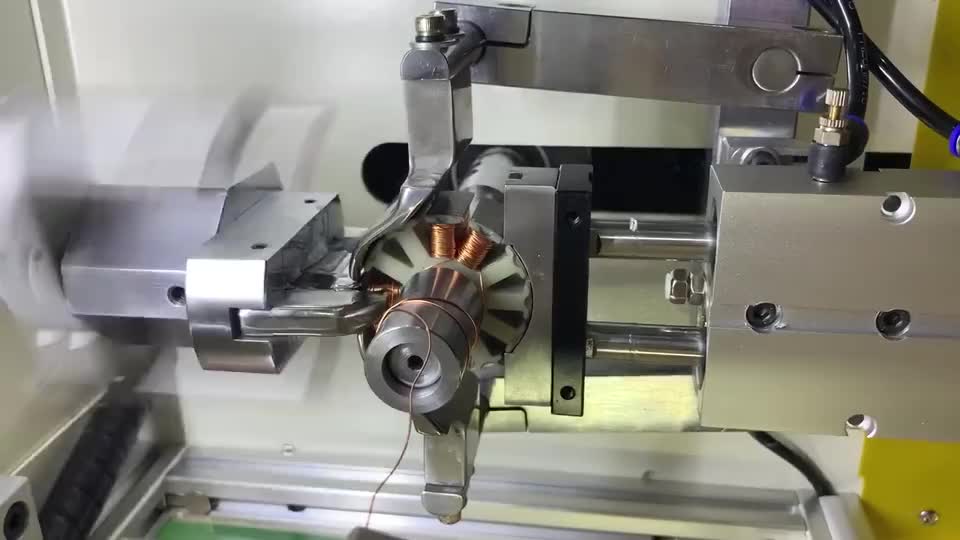 工厂实拍,电机定子全自动绕线机是如何绕线生产的