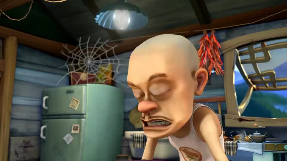 熊出没可怜的光头强每天都在吃咸菜馒头一点食欲都没有