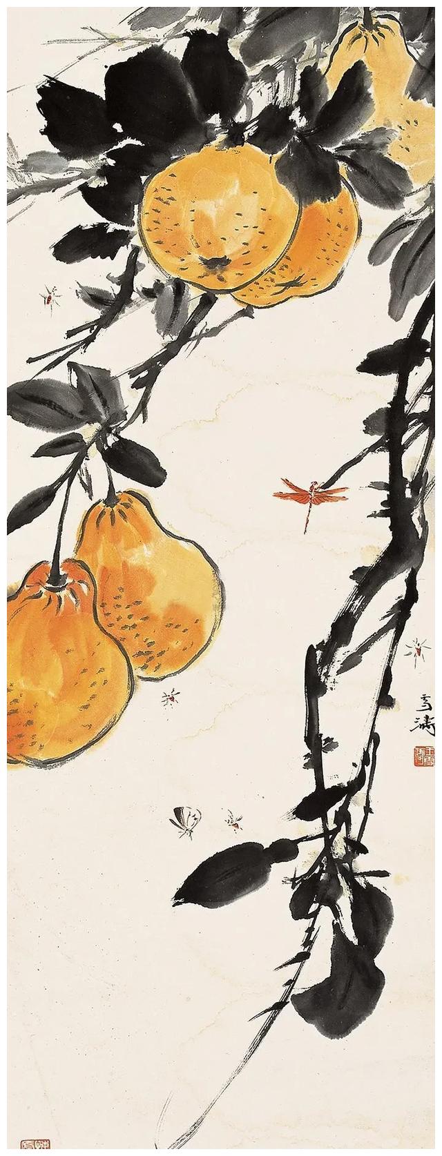 在国画中很多的水果寓意美好,常常成为画家笔下的素材.