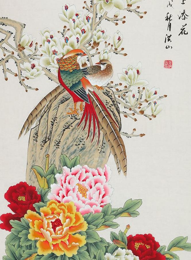 玄关装饰画怎样选择一幅名人花鸟画作,打造典雅家居