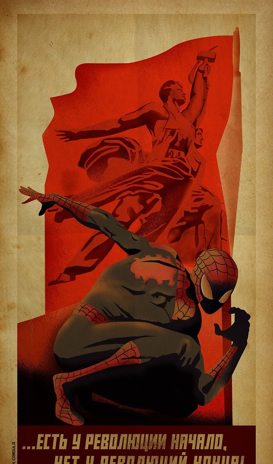 艺术家画笔下苏联时期的超级英雄,第六张是哪种漫威形象?