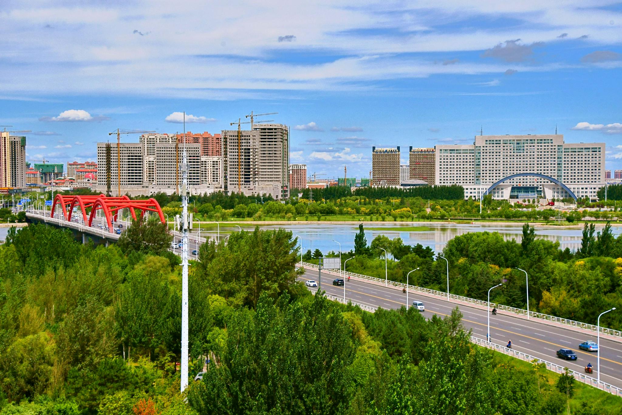 俯瞰通辽市彩虹桥,原创拍摄_高清图集_新浪网