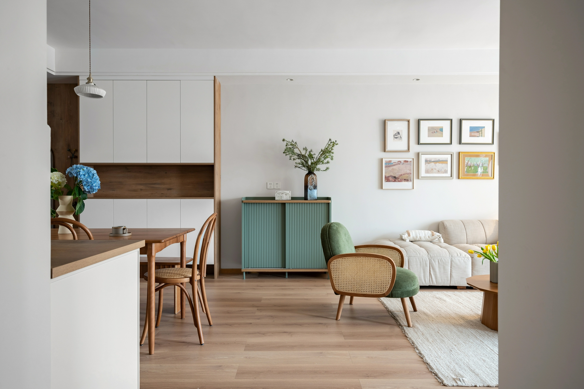 124㎡自然北欧,清爽耐看的原木美学,生活气息日益浓厚