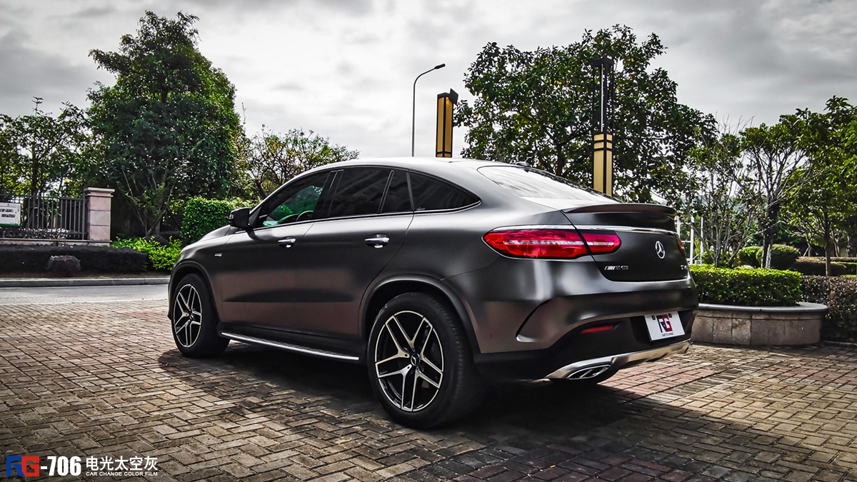 奔驰gle43车身改色电光太空灰rg瑞集改色膜福建长乐