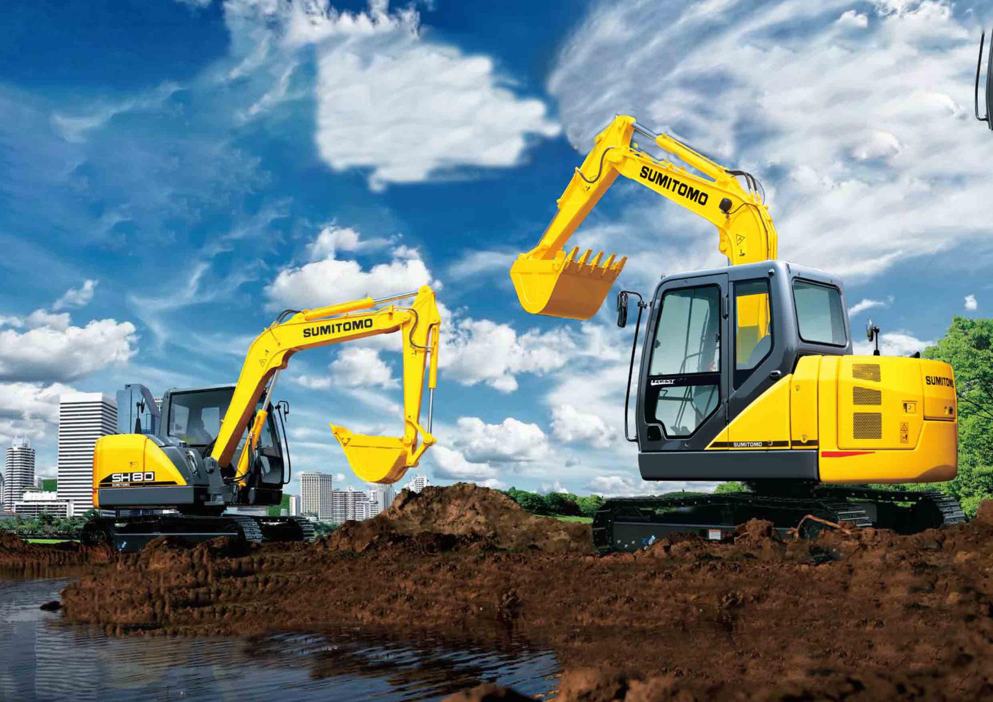 挖掘机可以分为大型挖掘机,中型挖掘机和小型挖掘机