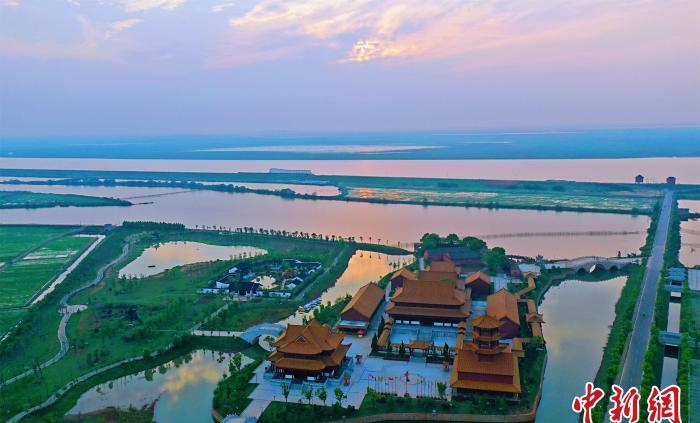 航拍鄱阳湖畔余干忠臣庙 弘扬忠义文化