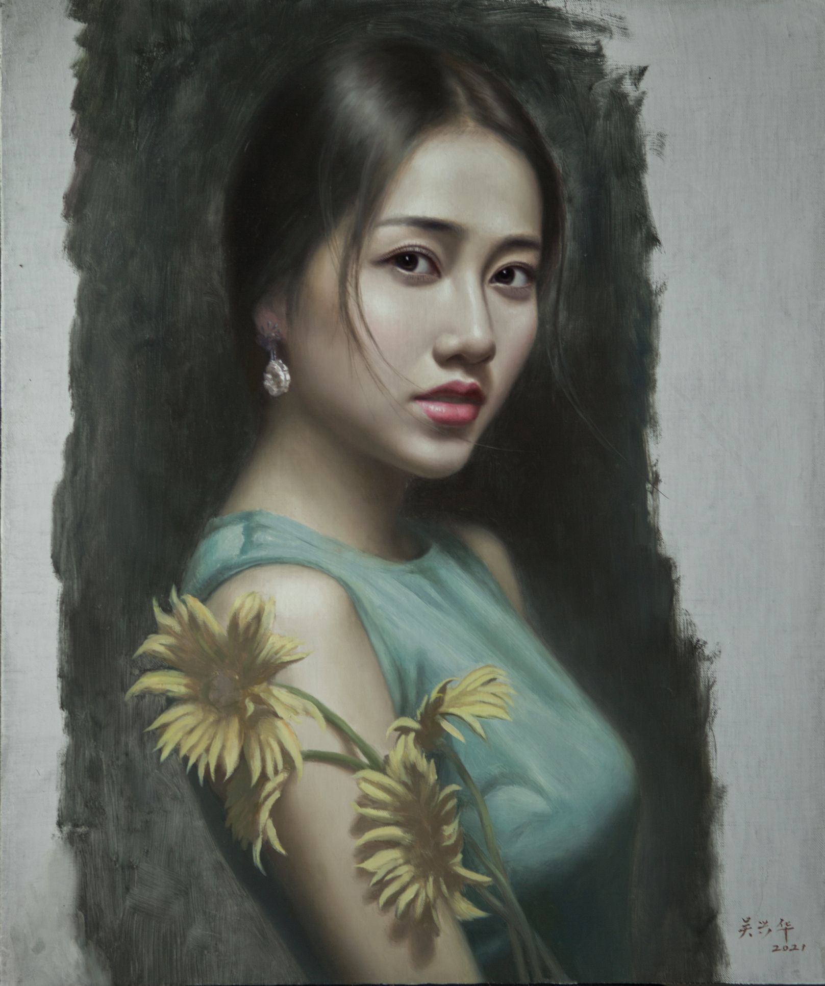 唯美细腻画家吴兴华的写实油画