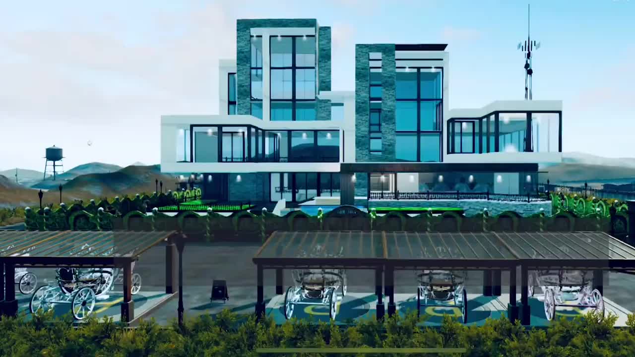 明日之后建筑大赏南北通透双人现代别墅