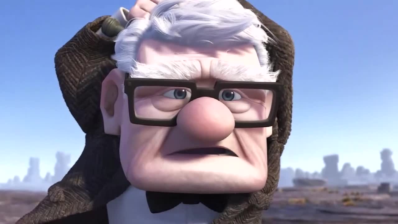 飞屋环游记:老爷爷终于带着妻子的照片找到大瀑布,飞屋却出故障