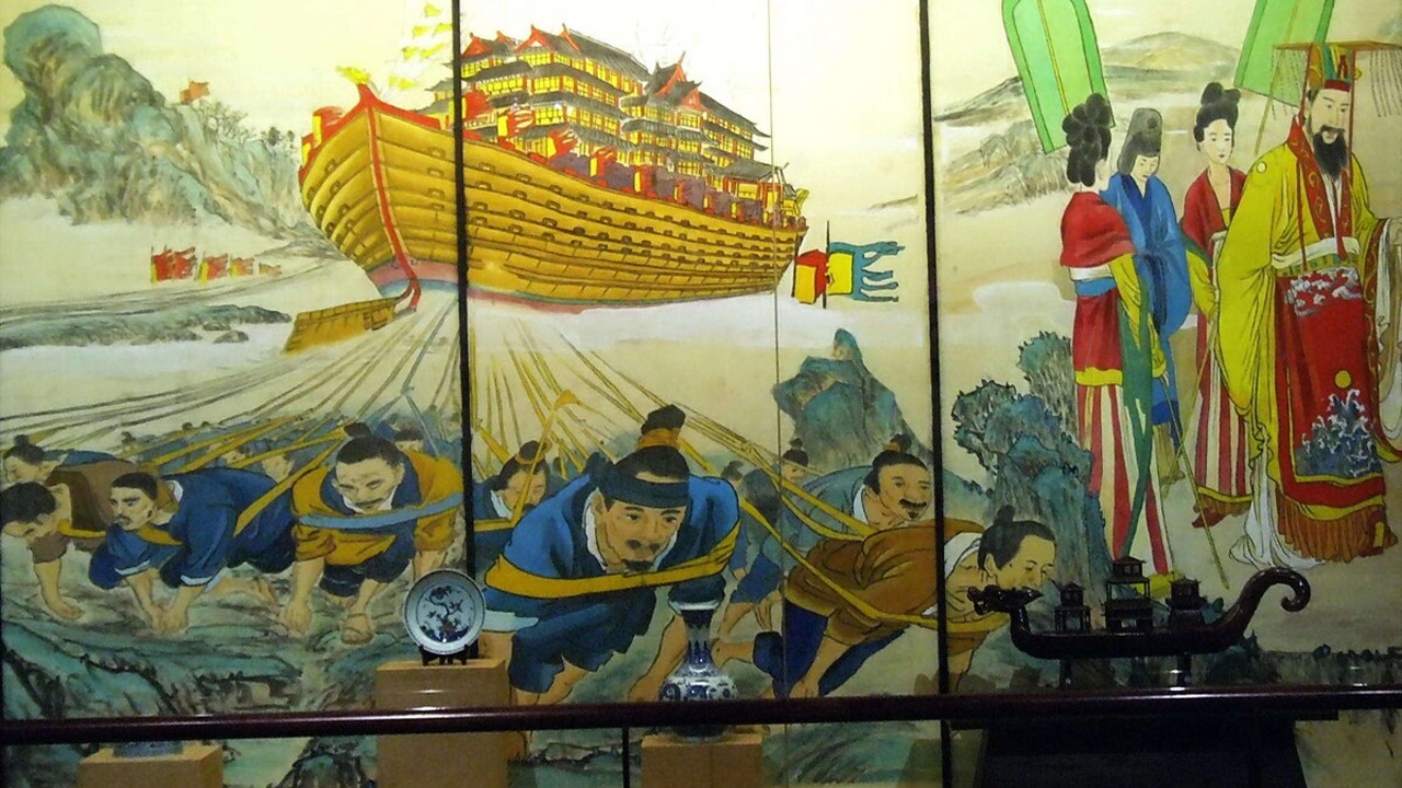 隋大业十二年(公元616年)七月,隋炀帝杨广下令从洛阳起驾南巡,带着