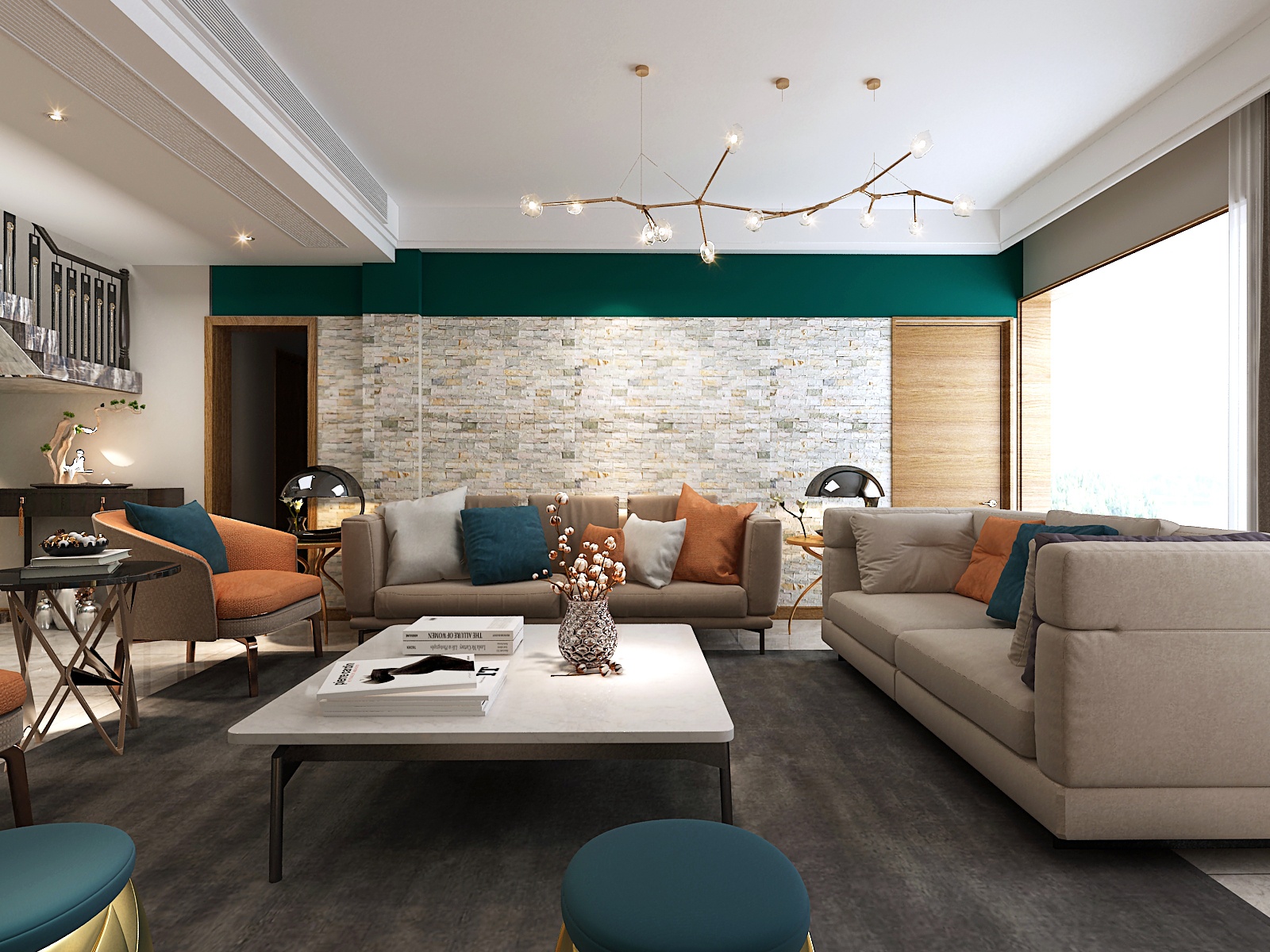 卓越蔚蓝群岛360平别墅装修设计--北欧风格