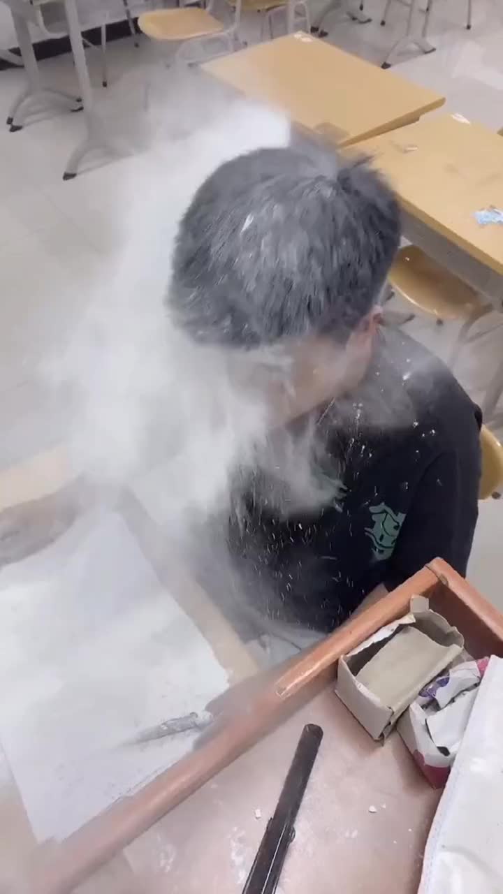 坐在讲桌旁边,天天吃粉笔灰,真是太难了!