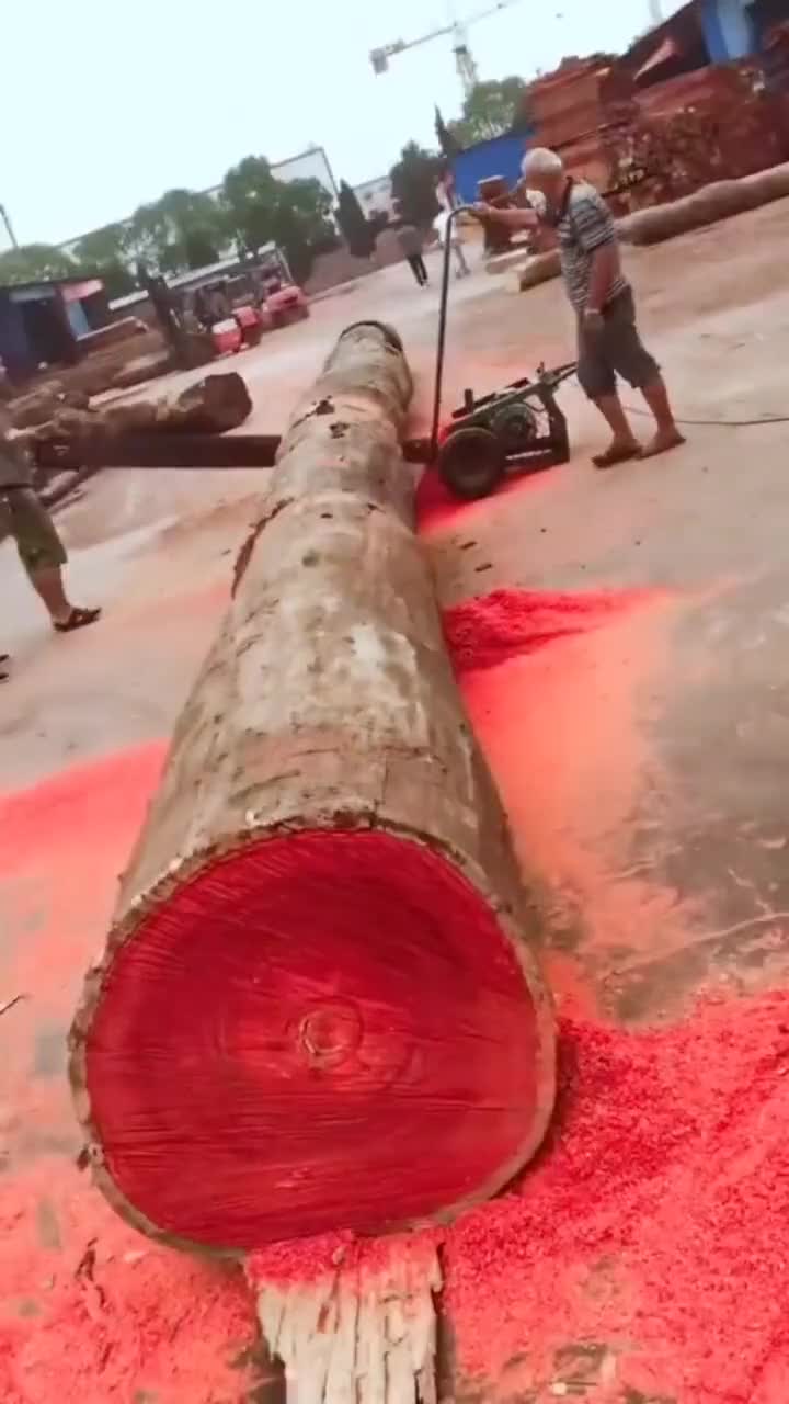 这么红的木头我还真第一次见这是什么树啊