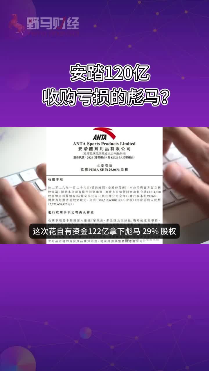 安踏120亿收购亏损的彪马？